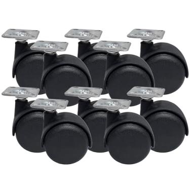 Imagem de Rodízio para Cadeira de Escritório Mesa C/Placa 38X38 Preto 40kg - 10 Uni Borrachas Londrina