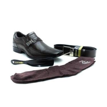 Imagem de Kit Sapato Social Masculino Rafarillo 34011-02pk 4 Em 1 - Marrom-Masculino