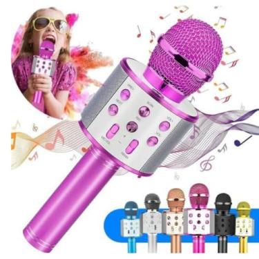 Imagem de Microfone Sem Fio Bluetooth Karaokê Luz Led Festas