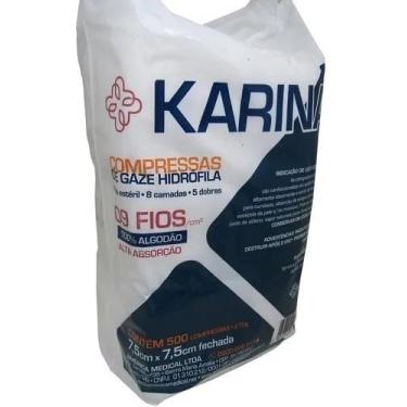 Imagem de Compressa de Gaze 9 Fios 100% Algodão 7,5cm x 7,5cm, 8 Camadas, Pacote 500 Unidades