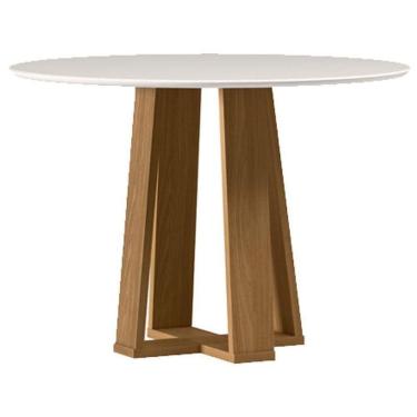 Imagem de Mesa De Jantar 100x100 Cm Isabela Com Vidro Ype Off White – New Ceval
