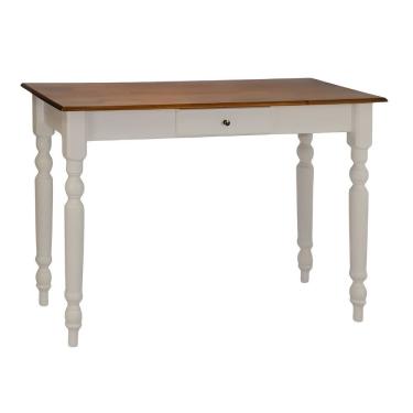 Imagem de Aparador De Sala Ou Escrivaninha Rústico Madeira 1 Gavetas Com Pés Torneados - Nude Laca Com Tampo Imbuia Glazer