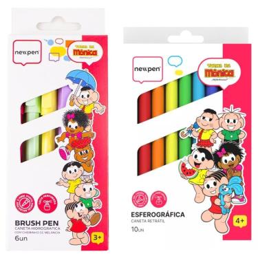 Imagem de Kit Esferográfica + Brush Pen Da Turma Da Mônica - Newpen