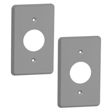 Imagem de Kit 2 Placa Acabamento 4x2 Tomada Redonda Silentoque Pial