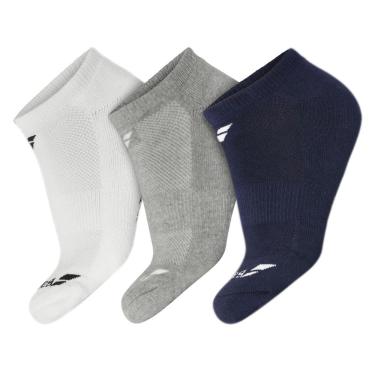 Imagem de Meia Babolat Invisible Pack Com 3 Pares 39 ao 42 Branco Azul e Cinza
