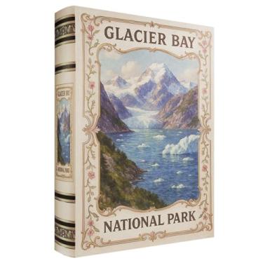 Imagem de XIAOAIKA Caixa decorativa de madeira – Caixas de livros falsas vintage com design de parque nacional, armazenamento secreto com fecho magnético, capa de couro, perfeita para estante de livros de