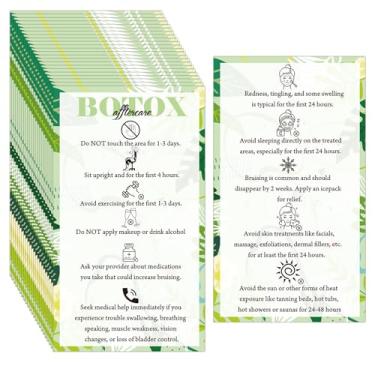 Imagem de 100 peças de cartão Botox Aftercare 5 x 9 cm Facial Aftercare Instrução Cuidados com a Pele Lembrete de Beleza Profissional Pós-Cuidados Posteriores Cartões de Esteticista Spa Materiais Suprimentos