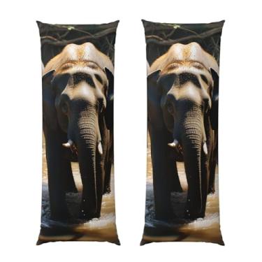 Imagem de Capa de travesseiro corporal com zíper oculto, fronha longa de microfibra macia e respirável para travesseiro corporal, capas de travesseiro de água potável de elefante para cama de presente de dormir