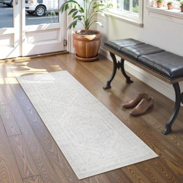 Imagem de Uphome Tapete de corredor de cozinha Boho, tapetes laváveis de corredor de 5 x 12 cm, antiderrapante, tapete de entrada moderno macio para corredor baixo, tapete sem queda para lavanderia, quarto