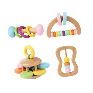 Imagem de Esquirla Brinquedos de madeira, chocalhos, conjunto de música, presentes de aniversário, instrumentos de percussão, chocalhos de mão, sino para recém-nascidos