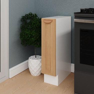 Imagem de Balcão Porta Tempero 20cm sem Tampo Arizona Cabecasa Madeiramadeira Branco/Figueira