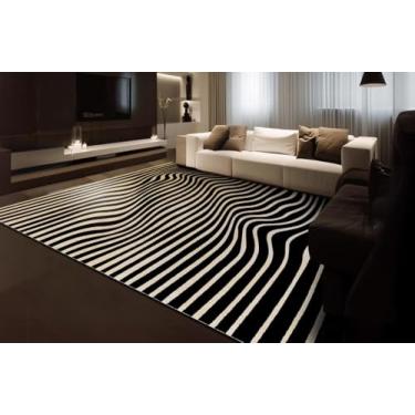 Imagem de Mega Tapete para Sala Marbella Elite Cyclone Black Dunas 250x350 cm - Antiderrapante, Lavável e Sofisticado