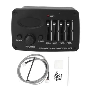 Imagem de Equalizador de Guitarra Acústica 4 Banda EQ Piezo Pickup Preamps Chromatic Tuner System Professional Sound Enhancer para Músicos Artistas Plástico Leve Portátil
