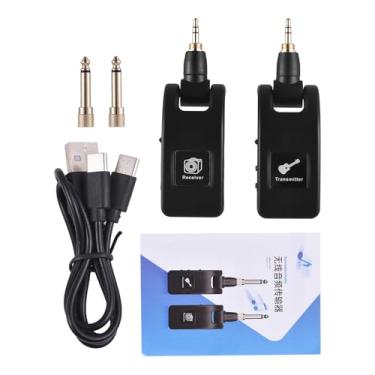 Imagem de 2.4g de guitarra sem fio Receptor de transmissor portátil recarregável Conjunto de 10 horas Tempo de trabalho 220 graus plugue rotativo e reprodução para guitarra de guitarra (1 receptor com 1