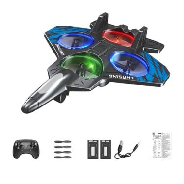 Imagem de MotiveTech Avião de Controle Remoto, Helicóptero de Hobby, 6 Canais, à Prova D'água, Recarregável Por USB, Anticolisão para Adultos de 8 a 16 Anos, Bateria Azul Duas