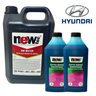 Imagem de Kit Aditivo Para Radiador Hyundai + Água Fosfatada - NEWTEC