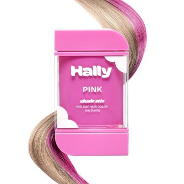Imagem de Hally Hair Tintura de cabelo temporária, Shade Stix (rosa) - Acessórios de maquiagem de Halloween para crianças, adolescentes e adultos - 12 ml de giz de cabelo lavável e tintura para festivais