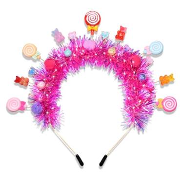 Imagem de mokkia Tiara de doces para mulheres, pirulito doce, Natal, acessórios de fantasia de doces de Halloween, roupas de Natal para meninas, lembrancinhas de festa de aniversário, presentes de Natal (padrão