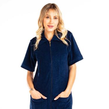Imagem de Roupão Em Atoalhado Vairelli Super Confortável Brigite Cor Brigite Marinho Tamanho G3