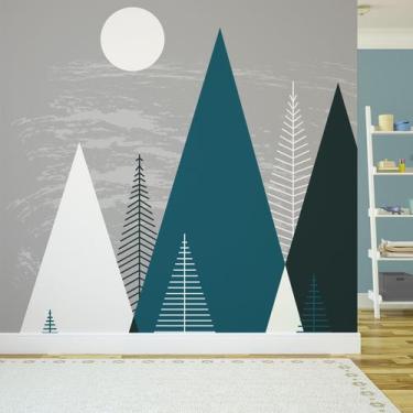 Imagem de Papel de Parede Painel Paisagem Montanhas Noite 4 rolos 6m² - Quartinh