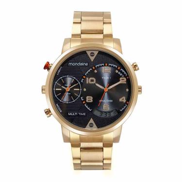 Imagem de Relógio MONDAINE masculino multi-função dourado 32628GPMVDE1