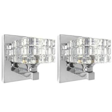 Imagem de Kit 2 Arandela Cristal Prata K9 Interna Para Lavabo G9 Bet38 - Acienda