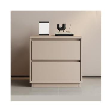 Imagem de ZzleoyuUUs-12 Mesa de chá, mesa de cabeceira de madeira, armário de armazenamento para casa, quarto, gaveta dupla, cor cáqui, mesa de chão (média)