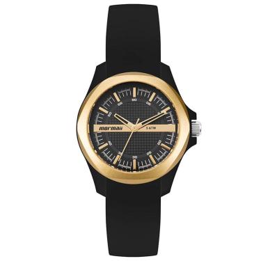 Imagem de Relógio MORMAII feminino analógico dourado preto MO2036JK/8P