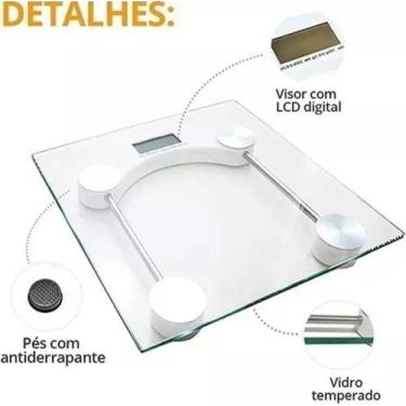 Imagem de Balança Digital de Banheiro de Vidro Transparente 180kg - Xhaday