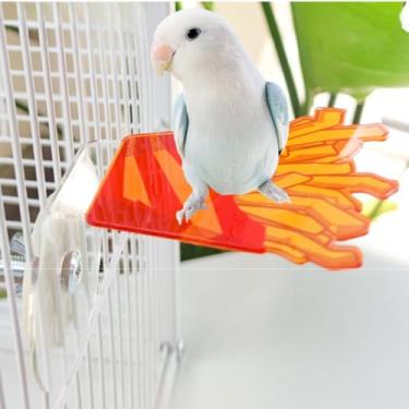 Imagem de Poleiro de acrílico para gaiola, bonito suporte de plataforma de acrílico colorido para periquitos, periquitos, calopsitas, periquitos, periquitos, periquitos, canários, conures, papagaios pequenos a