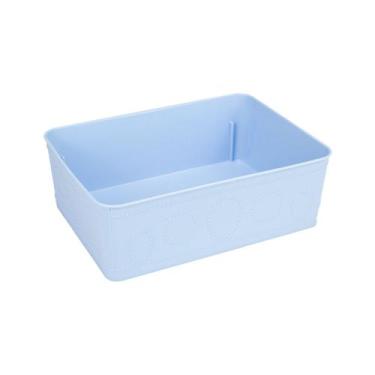 Imagem de Cesto Multiuso Decorativo Azul 19x13,5x6,5Cm 123Organizei - 123 Organi