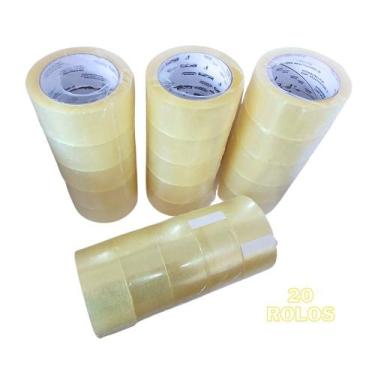Imagem de Kit 20 Fita Adesiva 45mm x 100m Transparente  Super Rendimento  Ideal 