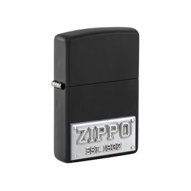 Imagem de Zippo Isqueiro de bolso preto fosco para placa de carro