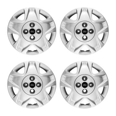 Imagem de Jogo Calota Aro 14 Ford Fiesta Hatch Sedan 2011/2012 prata - GFM, PRET
