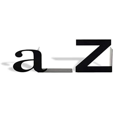 Imagem de Aparador de livros A à Z Preto Aço Geguton