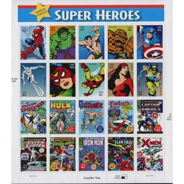 Imagem de 2007 Marvel Comics Super Heroes Sheet of Twenty 41 Cent Collectible Stamps Scott 4159
