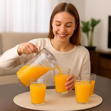 Imagem de Conjunto com Jarra e 4 Copos em Acrílico  Resistente, Leve e Ideal par