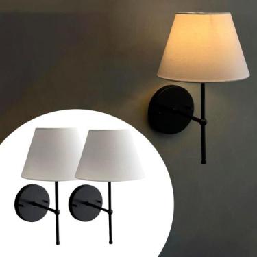 Imagem de Kit 2 Arandelas de Parede Clássica interna Alumínio Com Cúpula Ref 19 