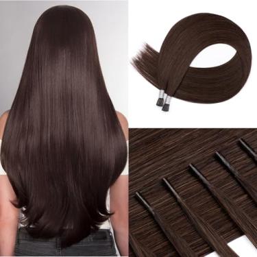 Imagem de Extensões de cabelo humano I Tip marrom escuro 52 polegadas I Tip cabelo humano #2 Cold Fusion Itip Remy extensões de cabelo humano real para mulheres 50s 50 g