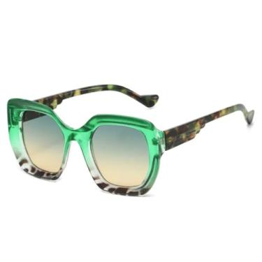 Imagem de Óculos de sol femininos retrô com gradiente de tartaruga, armação luxuosa, óculos de sol masculinos da moda, UV400 (verde, leopardo, marrom)