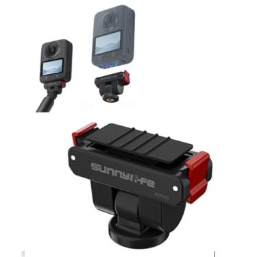 Imagem de YUULNMOP Suporte adaptador magnético de liberação rápida para DJI Osmo Action 5 Pro/4/3/2, suporte magnético com orifício de parafuso de 0,6 mm e rotação de 180° ajustável para acessórios de expansão