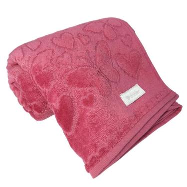 Imagem de Toalha Banho Dohler Romance Jacquard Aveludada Fibra Longa