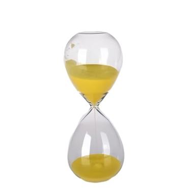 Imagem de Ampulheta de vidro temporizador de areia(GRANDE 13X6cm - AMARELO)
