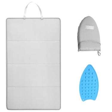 Imagem de DJAPWPX Tapete de engomar, almofada de passar a ferro dobrável, cobertor de vaporizador de pendurar resistente ao calor, almofada portátil para viagem de mesa e bancada (02)
