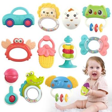 Imagem de Brinquedos para bebês Qizebaby Rattle Teething de 6 a 12 meses com 12 