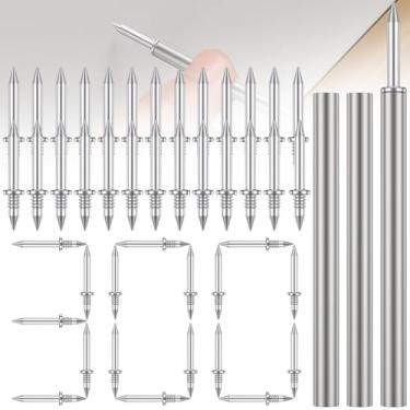 Imagem de 300 peças de fio de rodapé de cabeça dupla sem costura, linha de rodapé sem marcas, parafusos de segurança invisíveis, equipado com ferramenta de manga específica para unhas (300 peças)