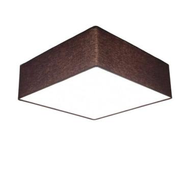 Imagem de Lustre Plafon Sobrepor Quadrado Vivare CQF5015LC Cúpula em Tecido Cor 