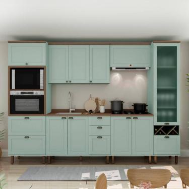 Imagem de Armário De Cozinha Comp Genialflex Iluminata Ayla Verde Mint
