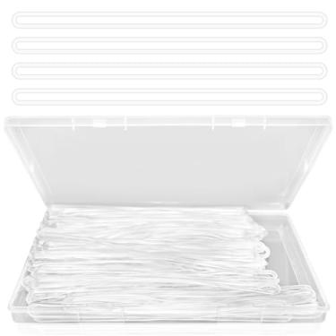 Imagem de Pacote com 100 alças de bagagem de plástico transparente com laços de minhoca para etiquetas de bagagem e cartões de identificação, porta-etiquetas de bagagem de cruzeiro de 15 cm para malas, mochila