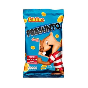 Imagem de Salgadinho Presunto Assado, Sem Glúten, Pacote com 10 Unidades de 35g, Nova Embalagem